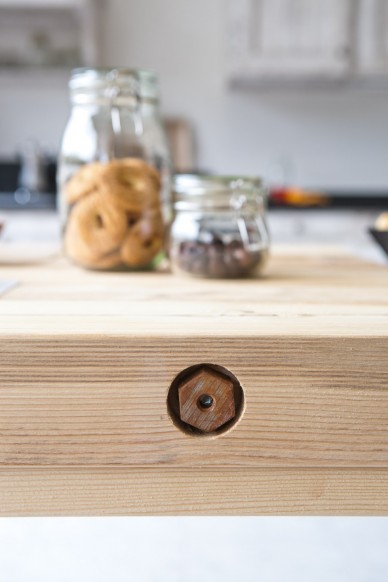 Vendita Online Tavolo in legno moderno invecchiato grezzo  