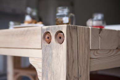 Vendita Online Tavolo in legno moderno invecchiato grezzo  